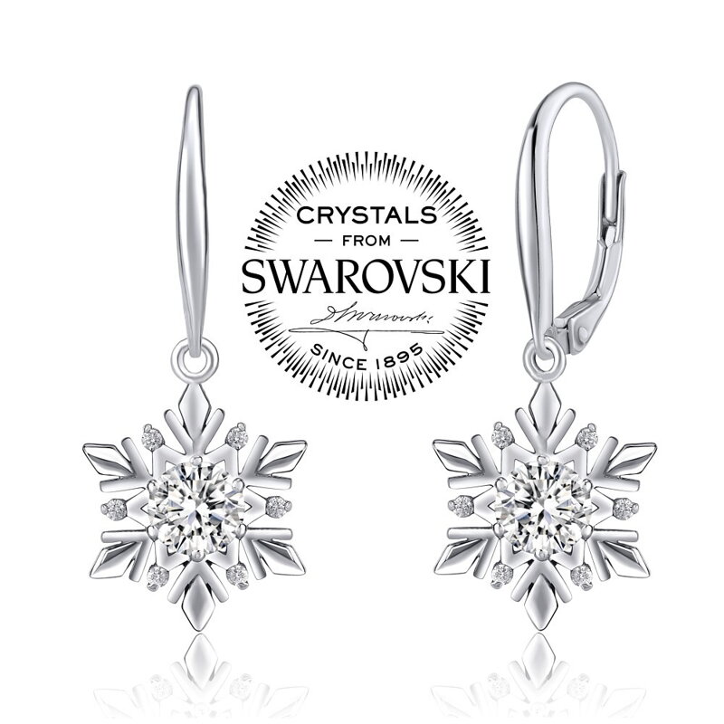 SILVEGO strieborné náušnice snehová vločka so Swarovski® Zirconia - JJJE0811sw SILVEGO strieborné náušnice snehová vločka so Swarovski® Zirconia - JJJE0811sw